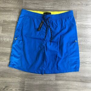 Edgar + Ash Mens Blue Nylon Cargo Swim Trunks Shorts Size Large NWT